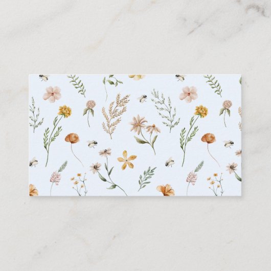 ブルーバルーンワイルドフラワーブックベビーリクエスト エンクロージャーカード (裏面)