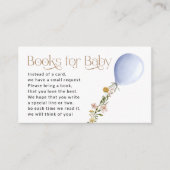 ブルーバルーンワイルドフラワーブックベビーリクエスト エンクロージャーカード (正面)