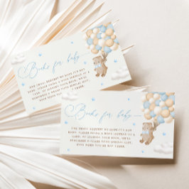 ブルーバルーン付きテディベア予約リクエスト エンクロージャーカード