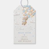 ブルーバルーン付きテディベア赤ちゃんシャワー ギフトタグ (正面)