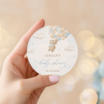 ブルーバルーン付きテディベア赤ちゃんシャワー