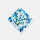 ブルーバルーン付き可愛いドラゴン男の子ベイビーシャワー スタンダードカクテルナプキン (角)