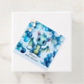 ブルーバルーン付き可愛いドラゴン男の子ベイビーシャワー フェイバータグ (インサイチュ)