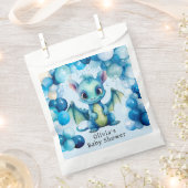 ブルーバルーン付き可愛いドラゴン男の子ベイビーシャワー フェイバーバッグ (クリップ留めされた状態)