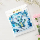 ブルーバルーン付き可愛いドラゴン男の子ベイビーシャワー フェイバーバッグ (封をした状態)