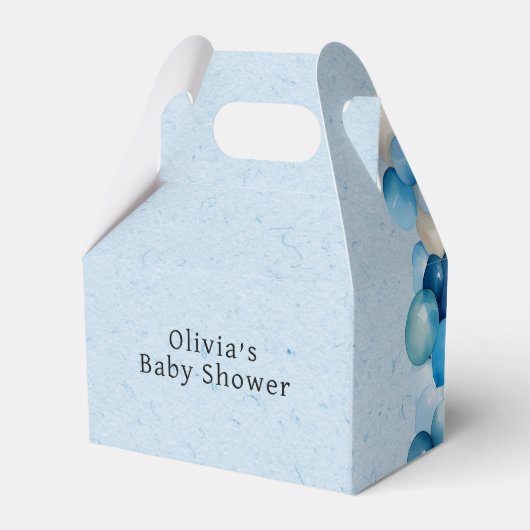 ブルーバルーン付き可愛いドラゴン男の子ベイビーシャワー フェイバーボックス (裏面サイド)