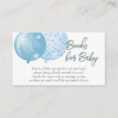 ブルーバルーン少年ベビーシャワーブックベビー エンクロージャーカード (正面)