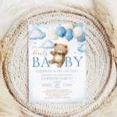 ブルーバルーン我々は赤ちゃんシャワーを待つことができる 招待状