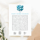 ブルーバルーン水彩赤ちゃんシャワー語検索 招待状