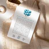 ブルーバルーン水彩赤ちゃんシャワー語検索 招待状