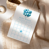 ブルーバルーン水色ボーイベビーシャワービンゴ 招待状