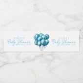 ブルーバルーン水色ボーイベビーシャワー ペットボトルラベル (シングルラベル)