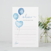 ブルーバルーン男の子アドバイスのためのママはカード (スタンド正面)