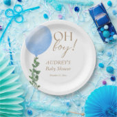 ブルーバルーン男の赤ちゃんシャワー招待状オーボーイ ペーパープレート (パーティー)