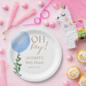 ブルーバルーン男の赤ちゃんシャワー招待状オーボーイ ペーパープレート (パーティー)