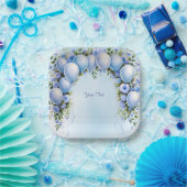 ブルーバルーン紙プレート ペーパープレート (パーティー)