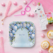 ブルーバルーン紙プレート ペーパープレート (パーティー)