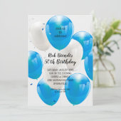 ブルーバルーン誕生日パーティー 招待状 (スタンド正面)