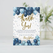 ブルーバルーン誕生日 サンキューカード (スタンド正面)