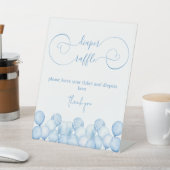 ブルーバルーン赤ちゃんシャワーおむつラッフル 台座サイン (インサイチュ)