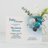 ブルーバルーン赤ちゃんシャワーボーイ招待状 招待状 (スタンド正面)