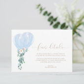 ブルーバルーン赤ちゃんシャワー素晴らし詳細カード 招待状 (スタンド正面)