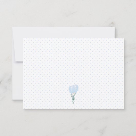 ブルーバルーン赤ちゃんシャワー素晴らし詳細カード 招待状 (裏面)