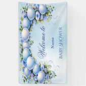 ブルーバルーン赤ちゃんシャワー 横断幕 (縦)