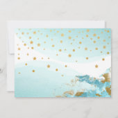 ブルーバルーン金ゴールドツインボーイ赤ちゃんシャワー招待状 招待状 (裏面)