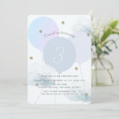 ブルーバルーン&クラウドバースデーパーティーの招待 招待状 (スタンド正面)