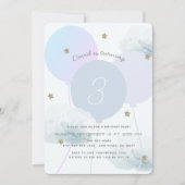 ブルーバルーン&クラウドバースデーパーティーの招待 招待状 (正面)