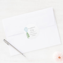 ブルーバルーン ユーカリ ベビーシャワー ラウンドシール