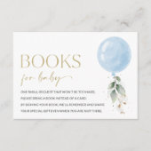 ブルーバルーン、ユーカリ、緑、ベビー用ブック エンクロージャーカード (正面)