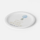 ブルーバルーン,ユーカリ,緑,赤ちゃんシャワー ペーパープレート (アングル)