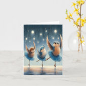 ブルーバレエの鳥 カード (黄色い花)