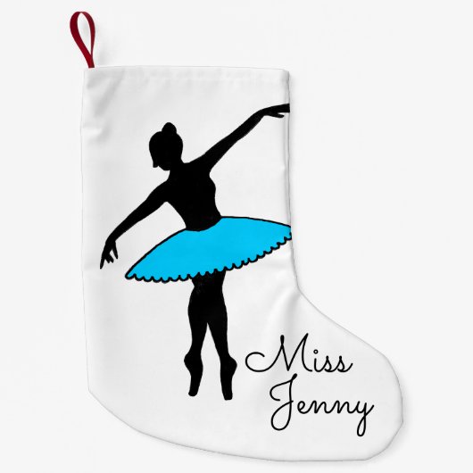 ブルーバレエダンス先生ギフトバレリーナツツ スモールクリスマスストッキング (正面)