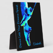 ブルーバレエポイントスリッパパーソナライズされたー フォトプラーク (側面)