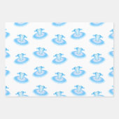 ブルーバレエ誕生日ツチュウウォータカラー ラッピングペーパーシート (正面2)