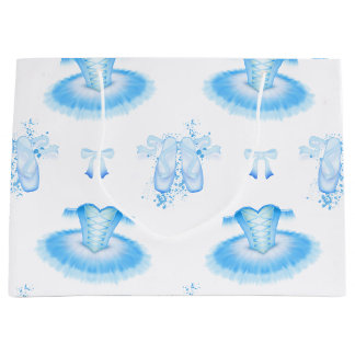 ブルーバレエ誕生日ツツ&ポインテシューズ ラージペーパーバッグ