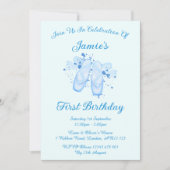 ブルーバレエ誕生日ポインテシューズ 招待状 (正面)