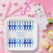 ブルーバレリナグループシルエットパーソナライズされた ペーパープレート (パーティー)