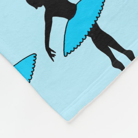 ブルーバレリナシルエット先生バレエ フリースブランケット (角)