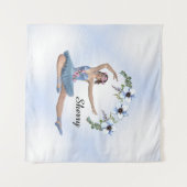 ブルーバレリーナの名前入りギフト タペストリー (正面(横))