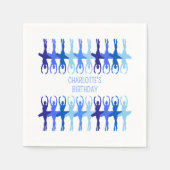 ブルーバレリーナカスタム誕生日 スタンダードカクテルナプキン (正面)