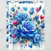 ブルーバレンタインの水の色のスクラップブック紙 (正面/裏面)