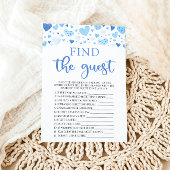 ブルーバレンタインデーゲストベビーシャワーゲーム 招待状