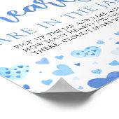 ブルーバレンタインデーハートの赤ちゃんシャワーゲーム ポスター (角)