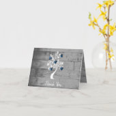 ブルーバレンタインハートツリーサンキューカード カード (黄色い花)