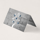 ブルーバレンタインハートツリー折り畳みカード (裏面)