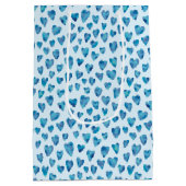 ブルーバレンタインハートパターン ミディアムペーパーバッグ (裏面)